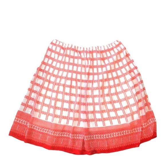 🛍️White & Red Knee Length Skirt Size Small Sheer For Summer! - Picture 1 of 4